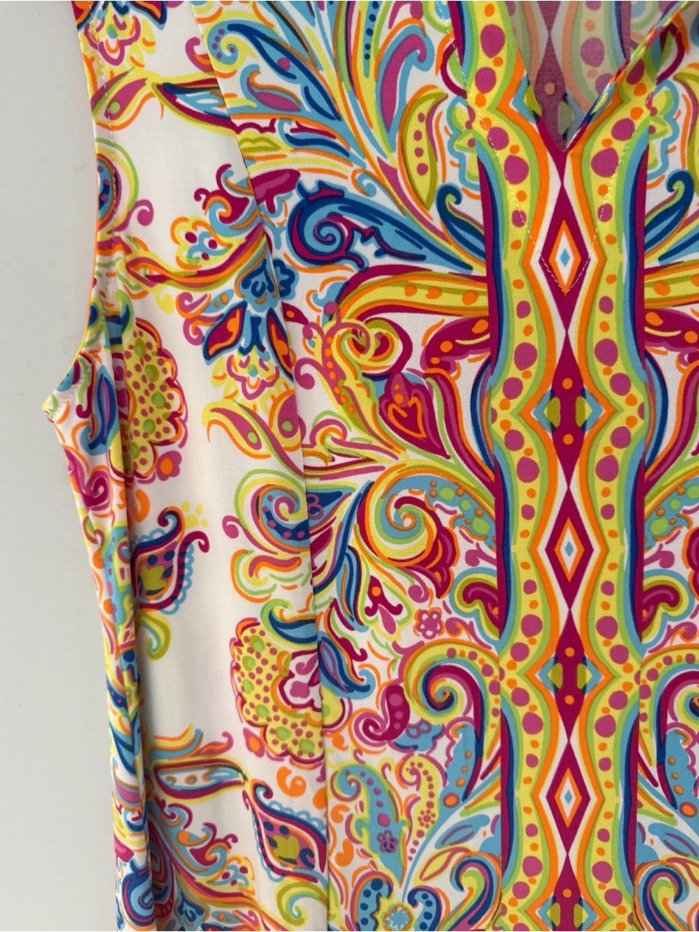 Sleeveless Multicolor Paisley Beach Dress - Picture 2 of 5